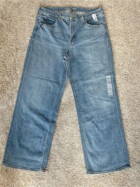 NWT Old Navy Womens 16 Extra Hi-Rise Wide Leg Medium wash jeans Retro 90s style